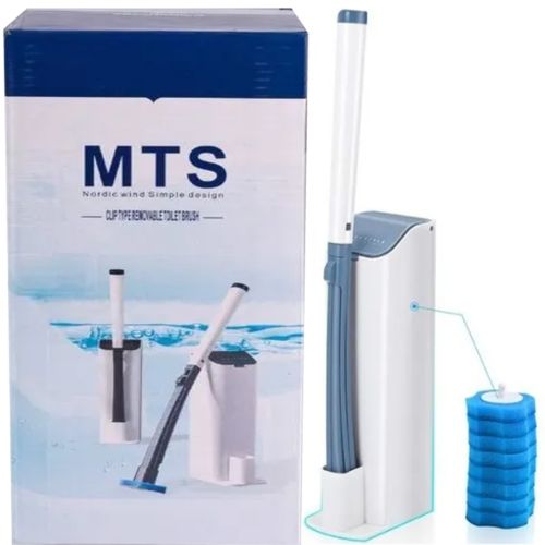 Універсальна щітка для прибирання туалету MTS clip type removable Toilet brush йоржик для унітазу, набір щіток зі змінними насадками і миючим засобом