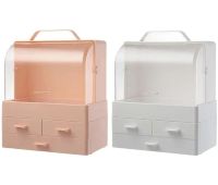 Настільний органайзер для зберігання косметики Cosmetic Storage Box GW-880 косметична поличка 4 секції з висувними ящиками і ручкою Біла