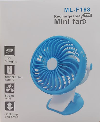 Настільний міні вентилятор з прищіпкою Mini Fan MK-F168 портативний ручний охолоджуючий вентилятор з затиском на стіл від акумулятора і USB ly-582, WX-6503