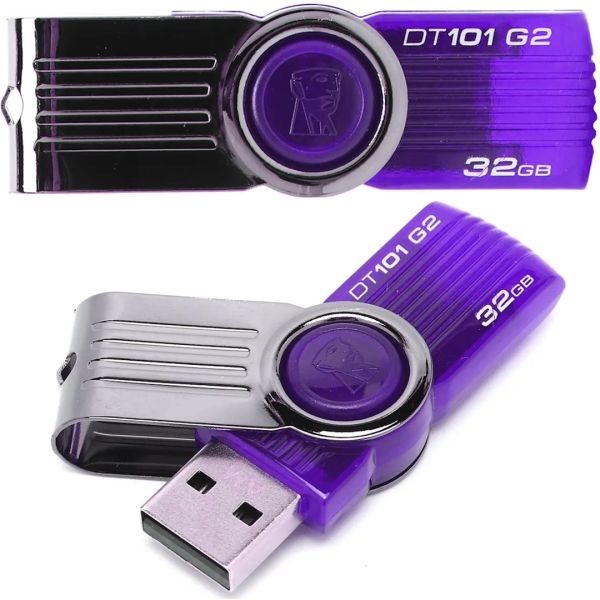 USB Flash 32Gb флешка Kingston DataTraveler DT101 G2 флеш-накопичувач, карта пам'яті, USB-накопичувач для зберігання документів, фото і відео 32Гб