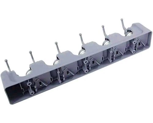 Настінний тримач для швабри і щіток Broom Holder mh-05 тримач-органайзер на 5 відсіків і 6 гачків органайзер фіксатор для інвентарю Сірий