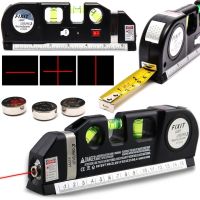 Лазерний рідинний рівень Fixit Laser Levelpro 3 будівельна лазерна лінійка 2,5 метра прилад нівелір з вбудованою рулеткою на батарейках