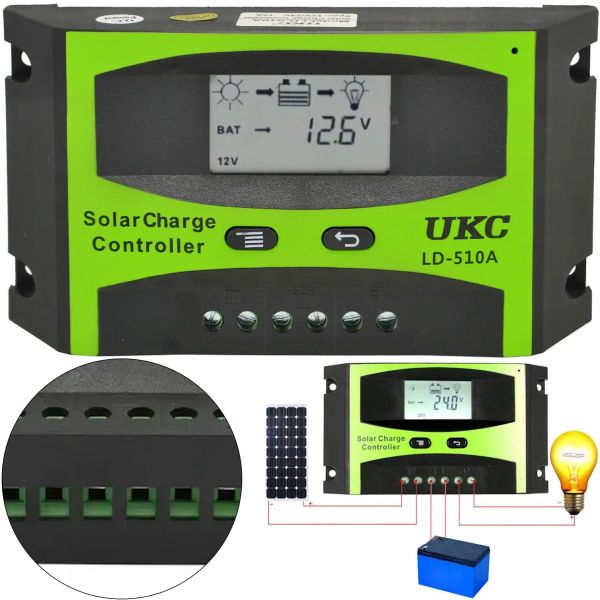 Сонячний контролер UKC LD-510A 10A c Lcd дисплеєм Solar Charge controller для сонячних панелей установок