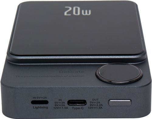 Бездротовий магнітний павербанк Power Bank Q9 20W MagSafe 10000 mAh зовнішній акумулятор USB Type-C Lightning зарядний пристрій для IOS Android