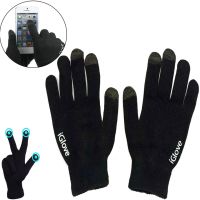 Перчатки для сенсорных экранов iGloves Black, Зимние перчатки с сенсорными пальцами для работы с емкостными экранами, Черные