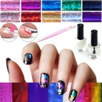 Набір для манікюру і педикюру Fab Foils 13 в 1 комплект перекладної фольги 10 рулонів, Декоративні Слайдери з лаком для дизайну і декору нігтів
