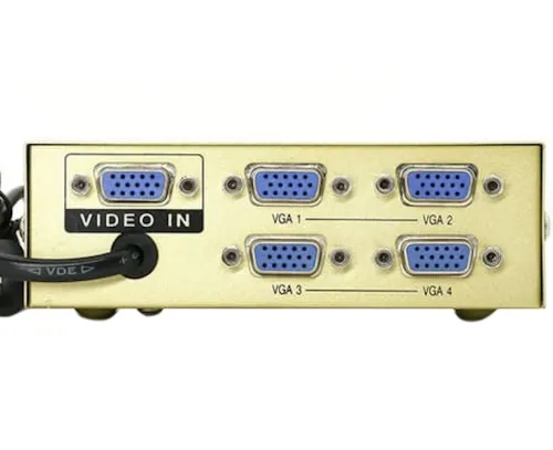 Сплиттер VGA KV-FJ1504A Splitter, Коммутатор 150MHz 4 Port Четыре порта с адаптером разветвитель VGA