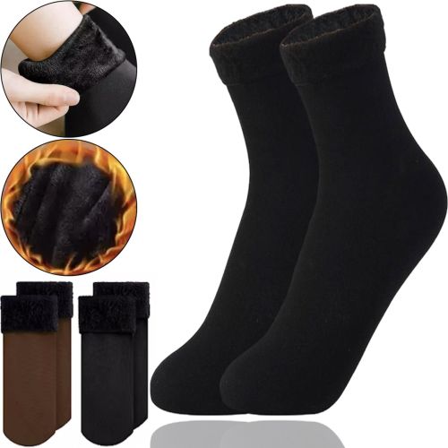 Універсальні жіночі термо шкарпетки Thermal Fashion Socks XD-01 35-41 розмір з начосом, утеплені зимові шкарпетки на хутрі, Пара шкарпеток XD-02
