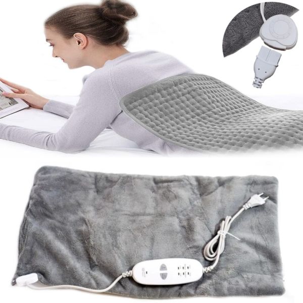 Заспокійлива масажна нагрівальна грілка накидка Massaging Weighted Heating Pad для всього тіла Теплова флісова електрогрілка плед із підігрівом, що заспокоює