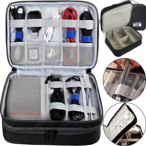 Дорожня сумка органайзер Travel Digital Bag для зберігання кабелів, зарядок повербанка, багатофункціональний бокс для цифрових аксесуарів Чорний