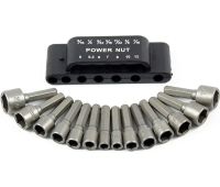 Набір торцевих шестигранних головок Power Nut Driver 14pcs комплект швидкозмінних насадок з тримачем для зберігання, посилені біти для шуруповерта