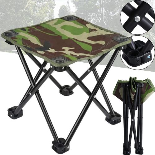 Туристична складна табуретка Stool Folding Table ZDY01 до 130 кг з чохлом, Розкладний стілець 28x28x24 см для риболовлі та пікніка Камуфляжний