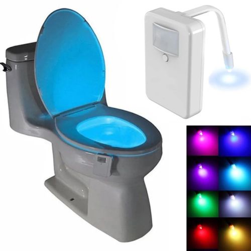 Автономна кольорова LED підсвічування Light Bowl Toilet Led для унітазу з датчиком руху і світла 8 кольорів, Світлодіодний світильник в унітаз Білий
