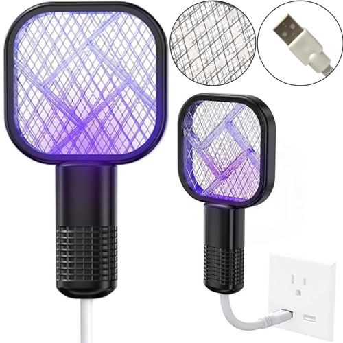 Электрический USB уничтожитель насекомых Mosquito Swatter UKC 3945 от насекомых, Лампа мухобойка комаров и мух с УФ светом от юсб Черный