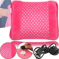 Электрическая водяная грелка Hot Water Bag HD-03 для согревания рук 500W Плюшевая мягкая муфта электрогрелка с подогревом 34х24 см от сети Розовая