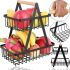 Металлическая двухярусная корзина подставка Fruit Storage Rack Z12-B21 для хранения фруктов и овощей, Настольная этажерка фруктовница на 2 яруса