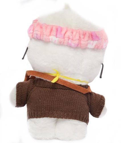 М'яка іграшка Huada Toys качечка в окулярах Lalafanfan 35 см, плюшева качка в одязі Cafe mimi duck Лалафанфан Біла