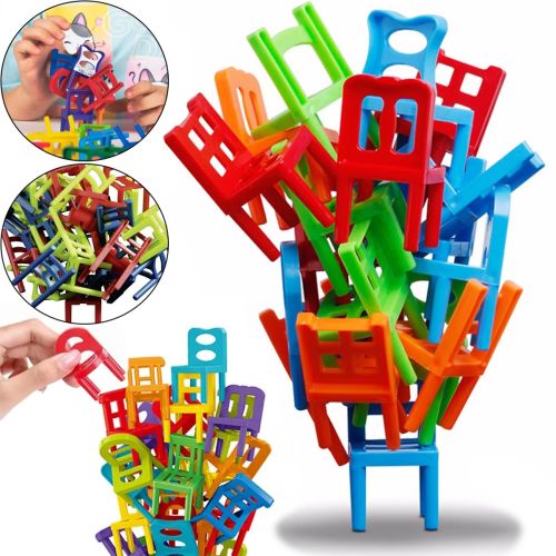 Настільна розвиваюча гра Chair Stacking Стільці балансири 36 стільців, гра вежа дженга балансуючі стільці для розвитку дрібної моторики від 6 років
