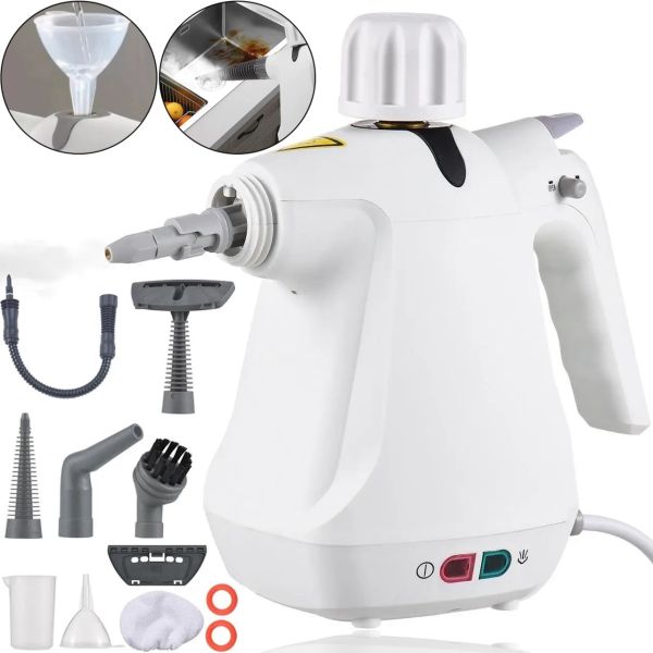 Вертикальний ручний паровий відпарювач Steam Cleaner TB958 з 6 насадками для прибирання, Пароочисник парогенератор Тобі DF-958 350мл від мережі