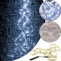 Внутрішня Світлодіодна гірлянда кінський хвіст 200led діодів 2 м 10 ниток Холодний білий для дому роса 10 струн по 2 метри USB Холодна Біла