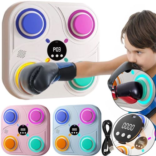 Настінний музичний тренажер для боксу Music Boxing Machine STC-25 з музикою з LED RGB підсвічуванням, Настінна боксерська мішень XL - 977 для дітей