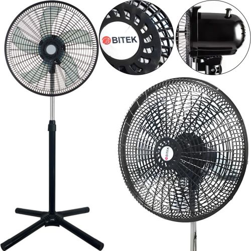 Підлоговий вентилятор Bitek BK-1881 120W 5 лопатей 46 см, Вентилятор Бітек 18" дюймів на телескопічній ніжці 106-136 см з поворотом від мережі