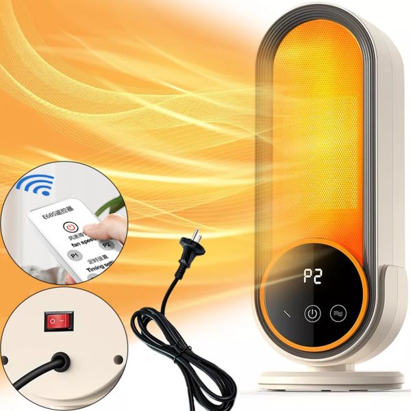 Електричний керамічний обігрівач тепловентилятор Heating Fan E68S 1200W, переносний електрообігрівач дуйка 2 режими з пультом ДУ для дому