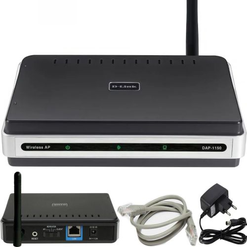 Бездротовий Wi-Fi Роутер маршрутизатор D-Link DAP - 1150 до 54 Мбіт / з 1 LAN порт, високошвидкісний Wifi роутер точка доступу до 54 Mb/s Чорний