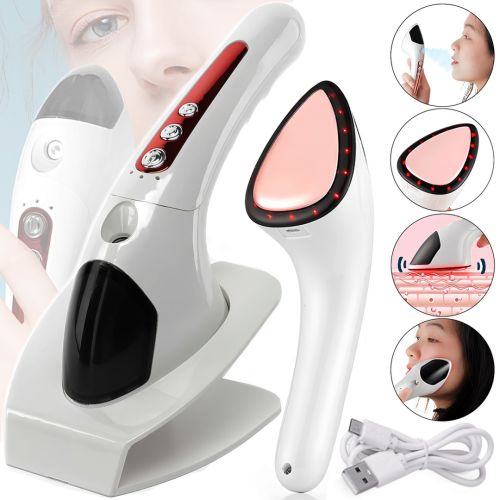 Масажер зволожувач з мікрострумами Skin Ironing Machine XL-2308 світлодіодний апарат розпарювач для видалення зморщок і ліфтингу обличчя та шиї LY-76