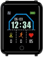Розумні наручні смарт годинник Smart Bracelet F5 Black водонепроникний Bluetooth крокомір, фітнес трекер з бездротовою зарядкою IOS Android чорні