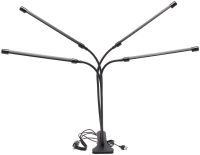 Светодиодная гибкая фитолампа Grow Light на 4 ветки для выращивания комнатных растений, светильник на 4 лампы роста рассады Полный спектр USB с таймером