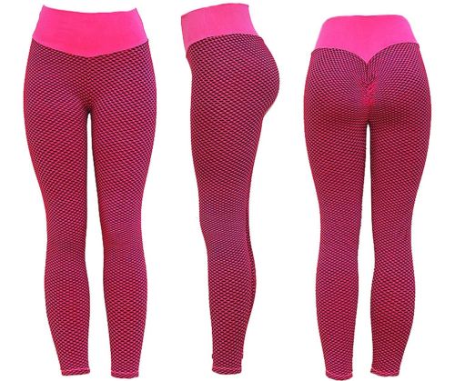 Женские спортивные леггинсы Staples Scrunch Bum Розовые с завышенной высокой талией и эффектом пуш-ап утягивающие бесшовные лосины для фитнеса push up