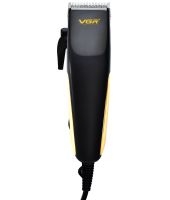 Проводная машинка для стрижки волос VGR V-128 7W профессиональный триммер для окантовки бороды и усов от сети со сменными насадками и ножницами 
