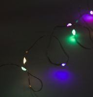 Внутрішня кольорова гірлянда Роса RGB 5 м нитка крапля роси на мідному дроті 50 діодів, LED Світлодіодна новорічна гірлянда-нитка на батарейках M