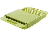 Складна обробна дошка на мийку Outdoor Chopping Board 3 в 1 нековзна розкладна дошка з ємністю і друшляком для кухні 37х25 см Зелена
