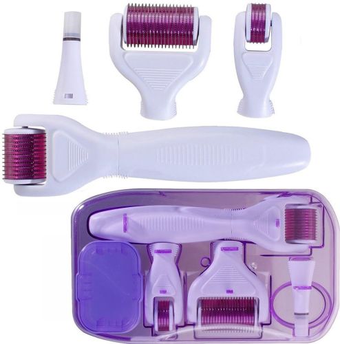 Мезороллер для обличчя і тіла Customs Derma Roller System 5 в 1 набір для догляду за шкірою, антивіковий дермароллер з титановими мікроголками AND 1-17