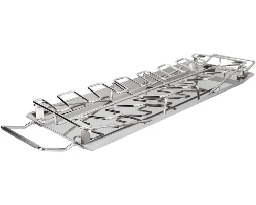 Підставка для приготування курячих ніжок A-Plus Barbecude KF-0982 універсальна стійка з піддоном для духовки та гриля, решітка з нержавіючої сталі