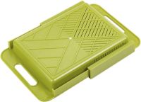 Складна обробна дошка на мийку Outdoor Chopping Board 3 в 1 нековзна розкладна дошка з ємністю і друшляком для кухні 37х25 см Зелена