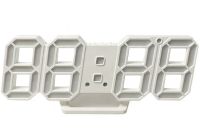 Електронні настільні 3D годинник з синьою LED підсвічуванням Generic LY-1089, світлодіодні цифрові настінні годинники з будильником і датою білі