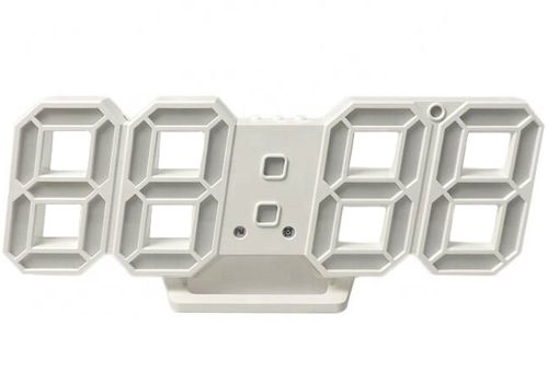 Електронні настільні 3D годинник з синьою LED підсвічуванням Generic LY-1089, світлодіодні цифрові настінні годинники з будильником і датою білі