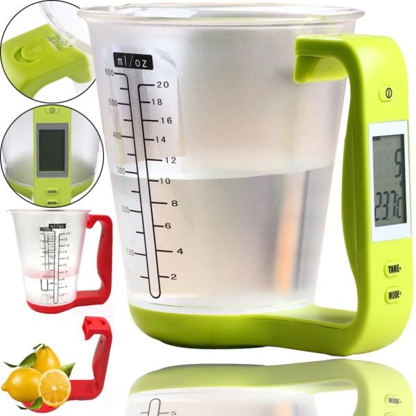 Електронна мірна чаша ваги Digital Scale with Measuring Cup SP-001 600мл, кухонний мірний стакан з вагами і вбудованим термометром SP001 для дому