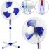 Напольный вентилятор Opera OP-1619 40 см stand fan 16" 40W с регулировкой высоты, Бесшумный вентилятор Опера 40Вт на пол 3 скорости Белый