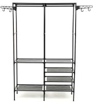 Підлогова складна вішалка для одягу Simple Coat Rack Double Row 8518 шафа-органайзер з гачками і шістьма полицями для взуття, розкладний стелаж