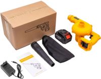 Акумуляторна повітродувка DeWalt DCV100 21V 2Ah для прибирання листя, Бездротовий садовий пилосос дуйка Blower Деволт 600W з мішком для пилу