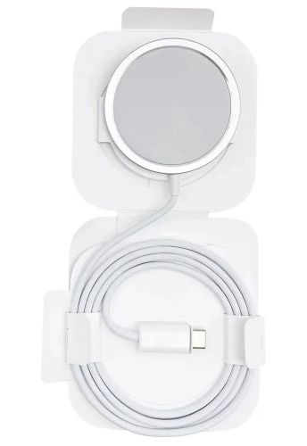 Бездротове зарядний пристрій Magsafe Magnetic універсальна магнітна зарядка магсейф для телефону і навушників IOS Android з виходом Type-C Біла