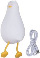 Дитячий настільний нічник Качка Duck Sleep K-1096 силіконовий сенсорний світильник, бездротова акумуляторна лампа підставка для телефону від USB