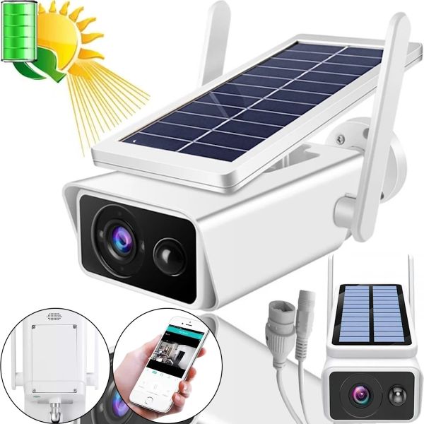 Вулична Автономна WI-FI камера відеоспостереження Solar ABQ-Q1 Full HD з сонячною батареєю, Бездротова IP відеокамера для зовнішнього спостереження