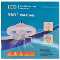 Електричний стельовий вентилятор із LED-лампою Fan Light CHP-008 2835 2-в-1 у патроні E27 з пультом дистанційного керування, RGB-люстра з вентилятором
