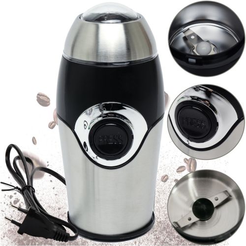 Электрическая кофемолка Domotec MS-1107 150W роторный измельчитель кофейных зерен, орехов и специй, ручная кухонная мельница для кофе MS1107 Серая