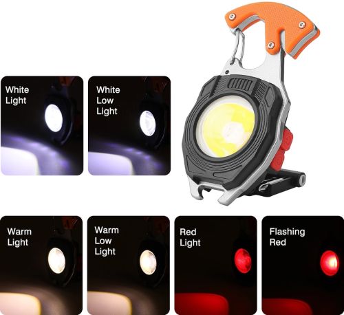 Світлодіодний ліхтарик брелок для ключів з підпалом Keychain Light W5147 ручний мультитул, міні світильник з прикурювачем, викруткою і карабіном USB